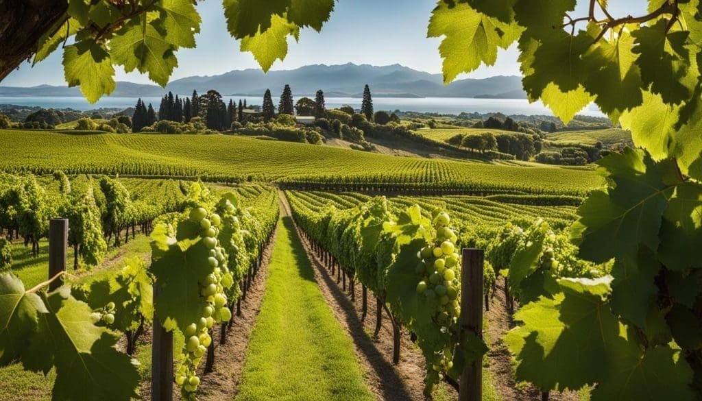 Gewürztraminer vineyard in New Zealand