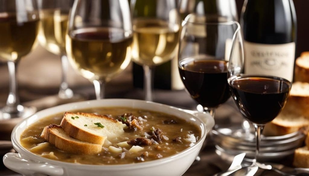 white wine and french onion soup