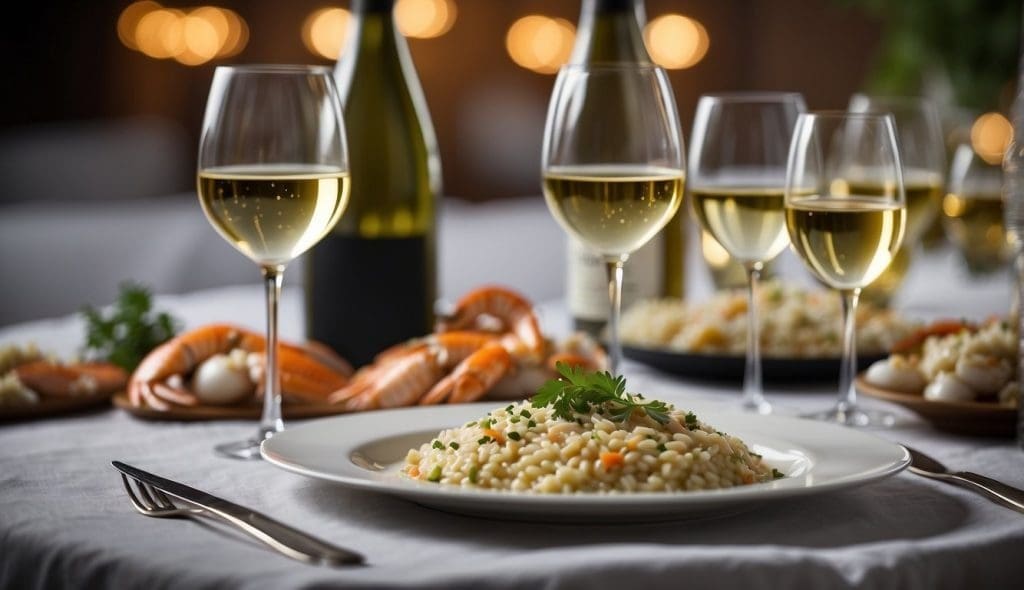 wine pairing with seafood risotto