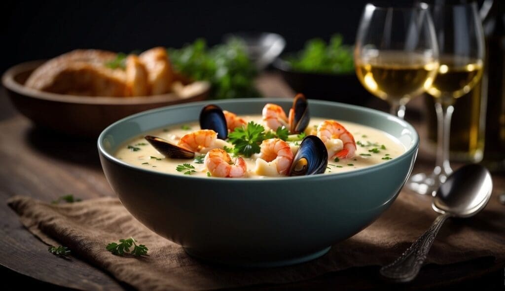 wine pairing with seafood chowder