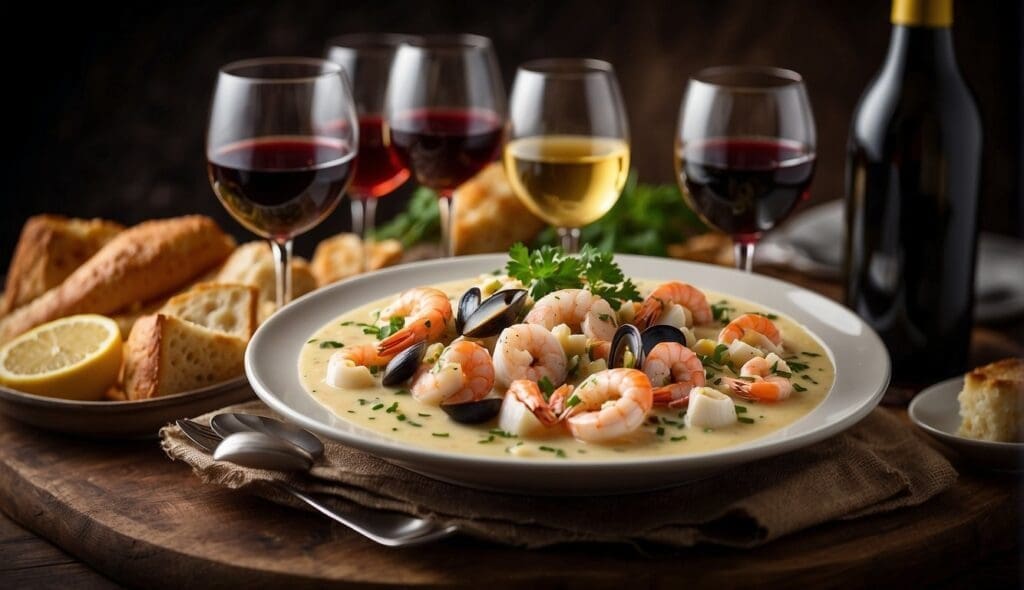 wine pairing with seafood chowder