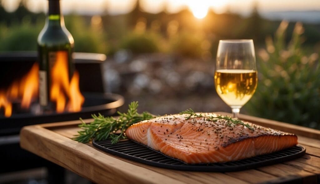 wine pairing with cedar plank salmon