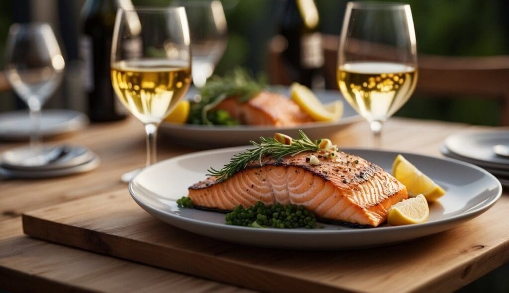 wine pairing with cedar plank salmon