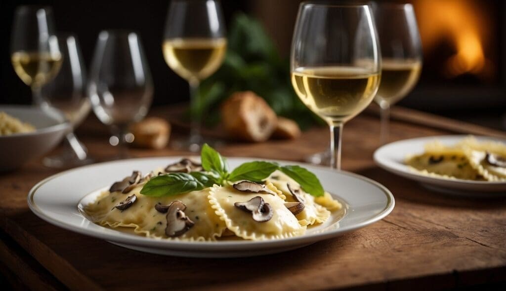 white wine for mushroom ravioli